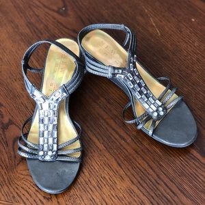 Gray Wedge Sandals